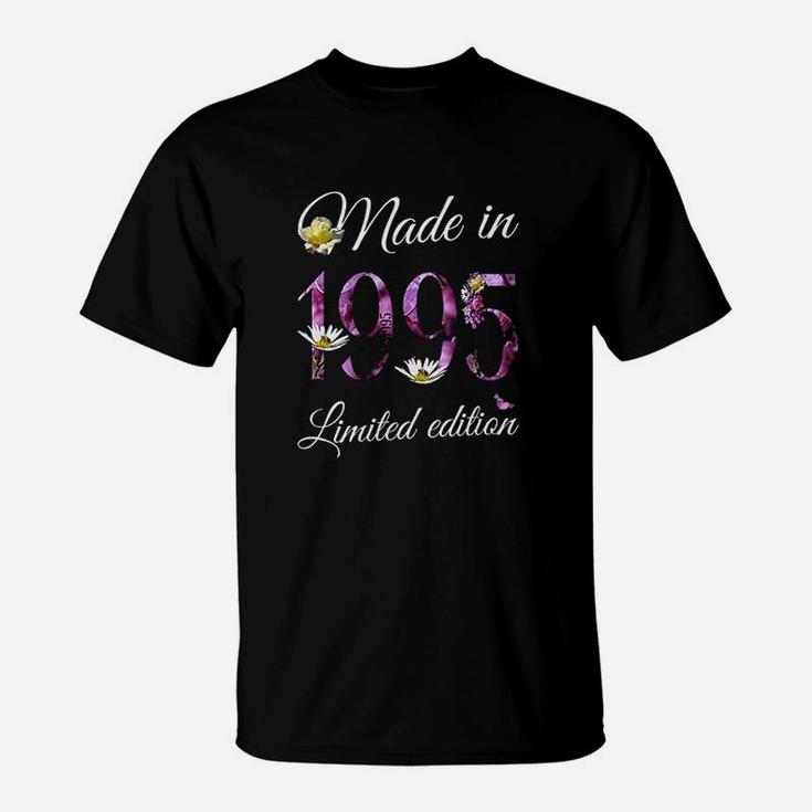Made In 1995 Floral 1995 Birthday Gift T-Shirt