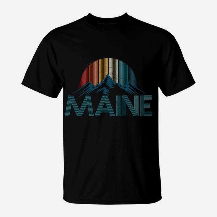Maine Vintage Retro Mountains Souvenir Gift T-Shirt