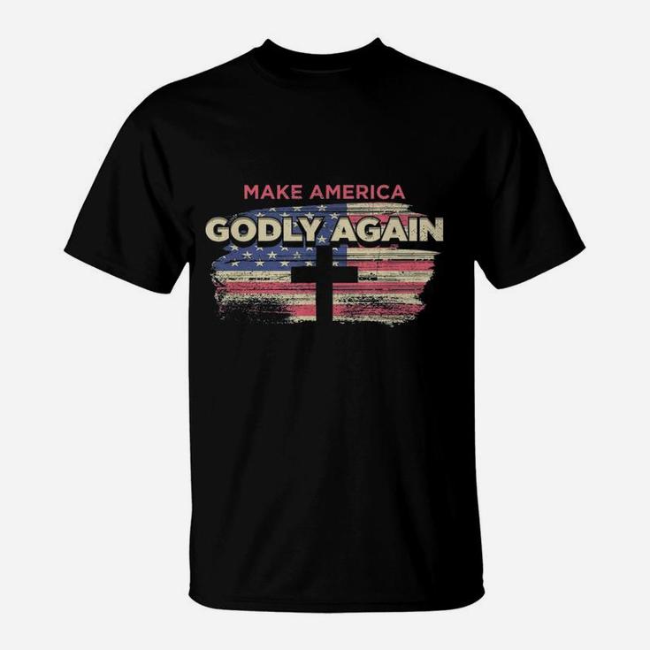 Make America Godly Again Retro Flag T-Shirt