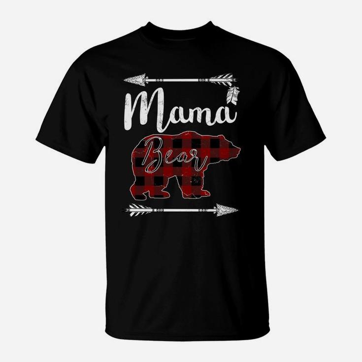 Mama Bear Hoodie Mother's Day Gifts Mom Buffalo Plaid T-Shirt