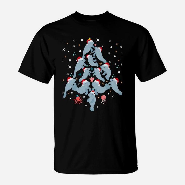 Manatee Christmas Tree Matching Family Funny Xmas Tree Gifts Sweatshirt T-Shirt
