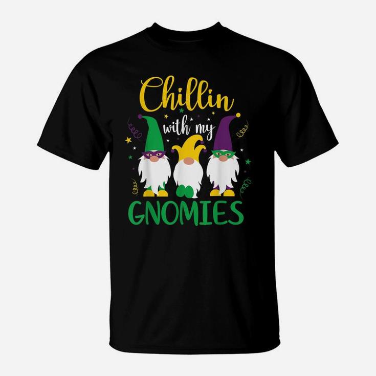 Mardi Gras Chillin With My Gnomies Cute Gnome T-Shirt