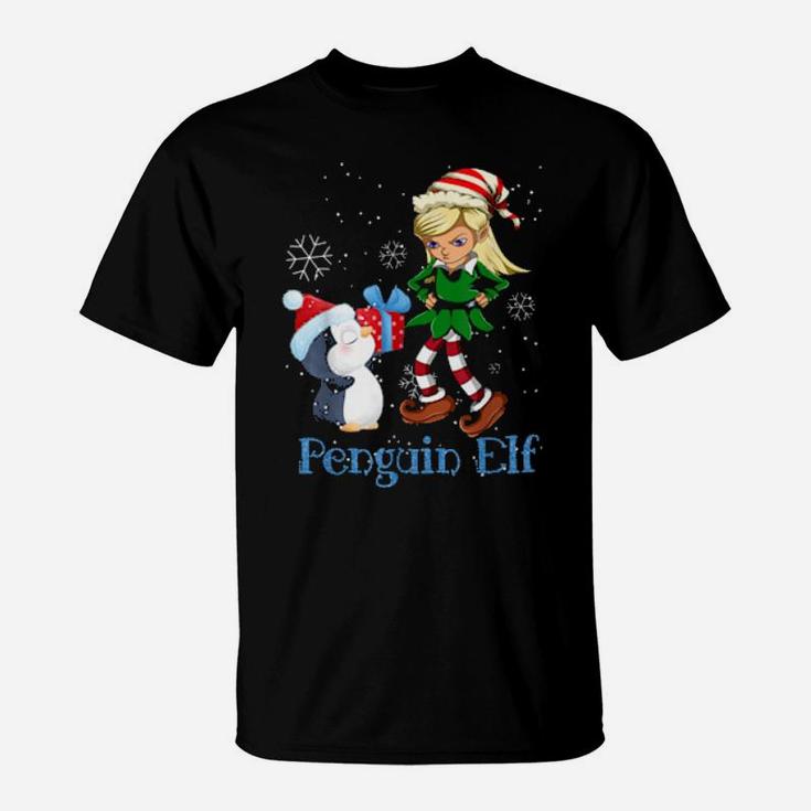 Matching Family Pajama Xmas Penguin Elf T-Shirt
