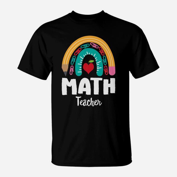 Math Teacher, Funny Boho Rainbow For Teachers T-Shirt