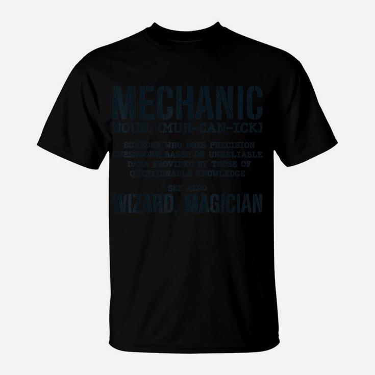 Mechanic Definition Funny Noun Meaning Vintage Gifts Men T-Shirt