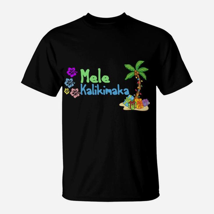 Mele Kalikimaka Christmas Hawaiian Palm Tree Xmas Gifts T-Shirt