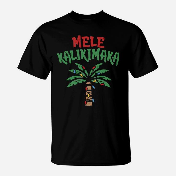 Mele Kalikimaka Palm Tree Hawaiian Christmas In July T-Shirt