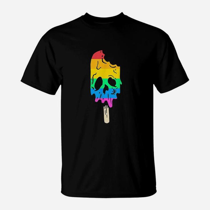 Melting Rainbow Ice Cream Skull T-Shirt