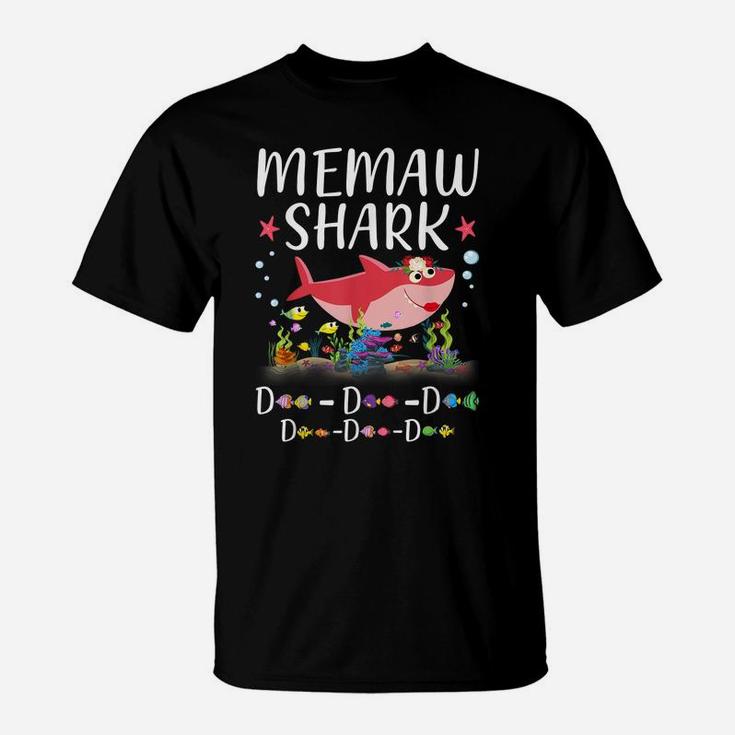 Memaw Shark Shirt, Funny Mother's Day Floral Gift T-Shirt