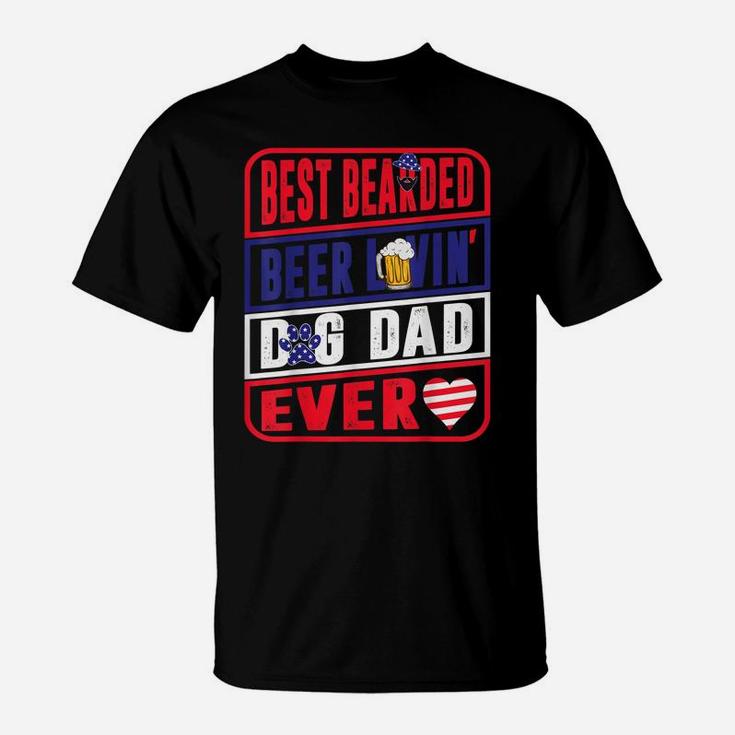 Mens Best Bearded Beer Lovin Dog Dad Pet Lover Owner T-Shirt