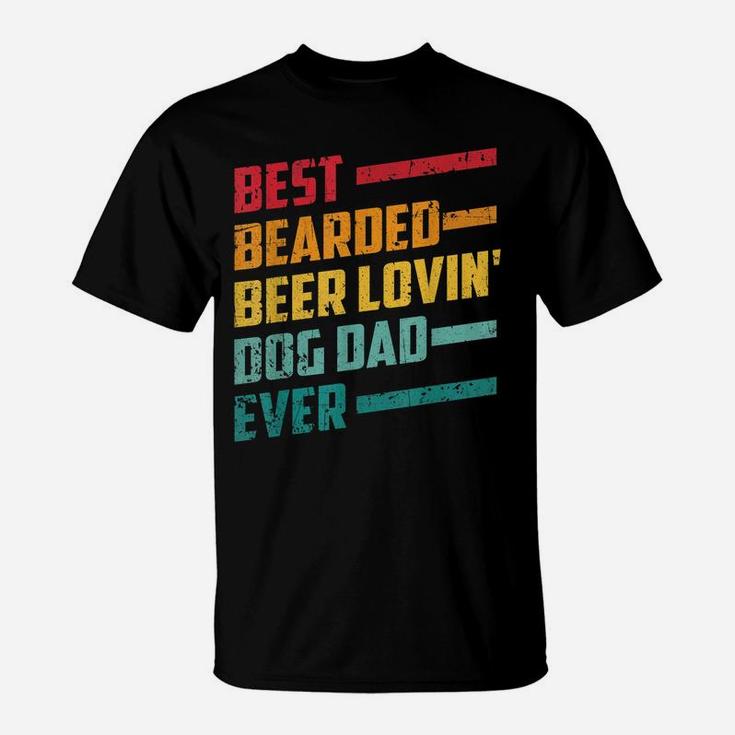 Mens Best Bearded Beer Lovin Dog Dad Shirt Pet Lover Owner T-Shirt