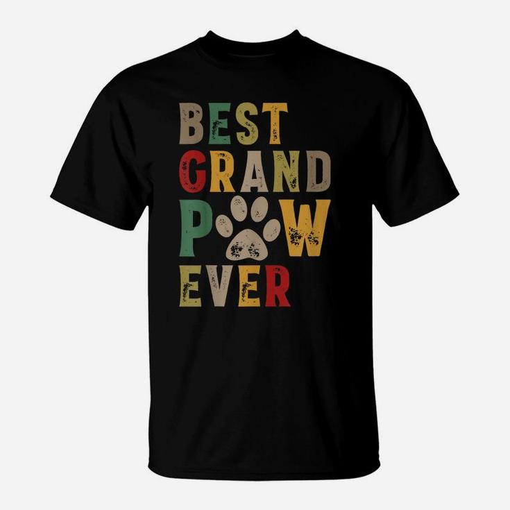 Mens Best Grand Paw Ever Grandpa Dog Dad Grandpaw Father's Day T-Shirt