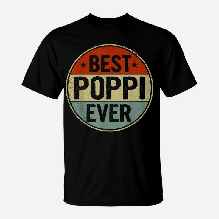 Mens Best Poppi Ever Retro Style Cool Birthday Gift For Poppi T-Shirt