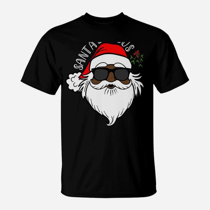 Mens Christmas Xmas African American Santa Claus Shirt Guys Sweatshirt T-Shirt