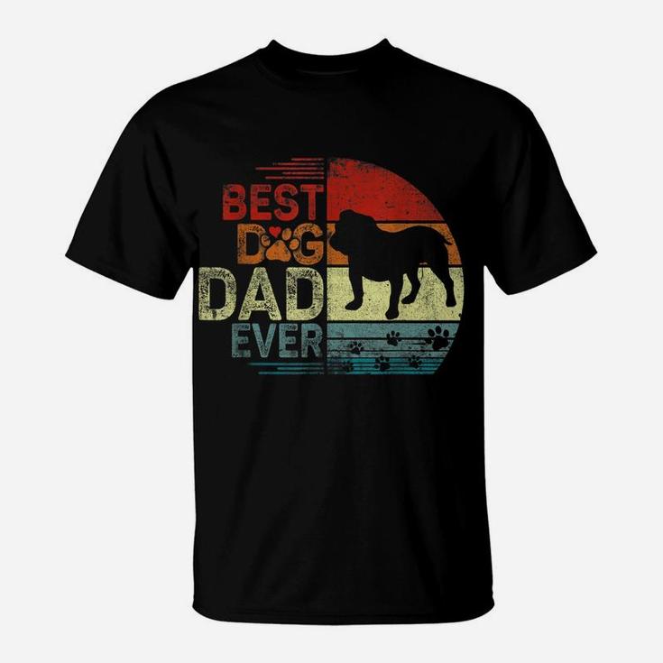 Mens English Bulldog Vintage Dog Dad Shirt Cool Fathers Day Retro T-Shirt