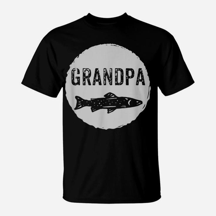 Mens Father's Day Fishing Gift For Grandpas Fish Graphic T-Shirt