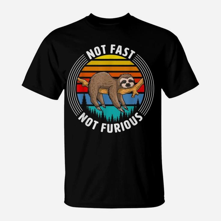 Mens Funny Sloth Birthday Gift, Not Fast Not Furious Animal Lover T-Shirt