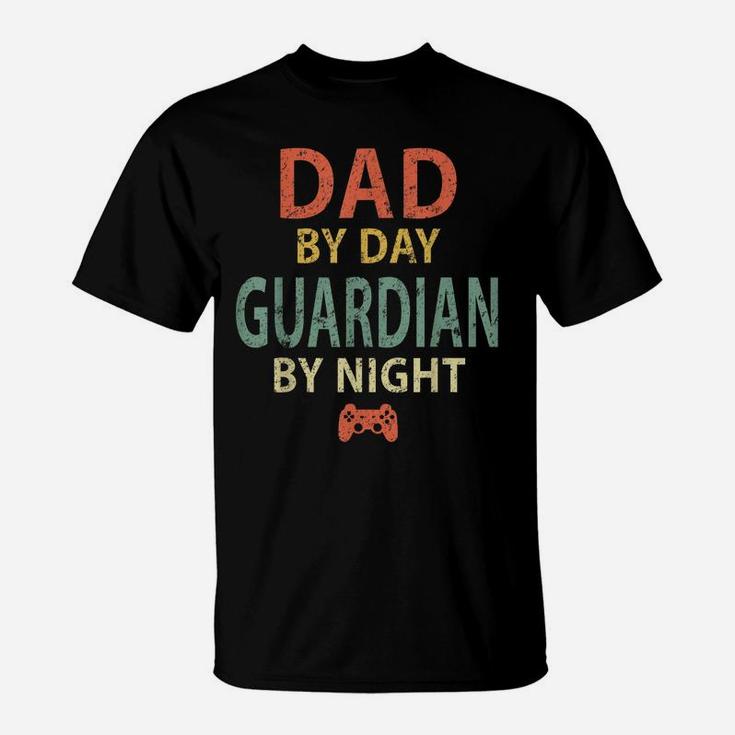 Mens Gamer Dad Shirt Dad By Day Guardian By Night Gaming T-Shirt