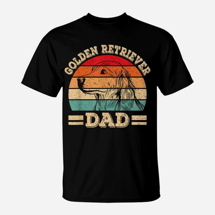 Mens Golden Retriever Dad Design Funny Dog Lover Retro Vintage T-Shirt