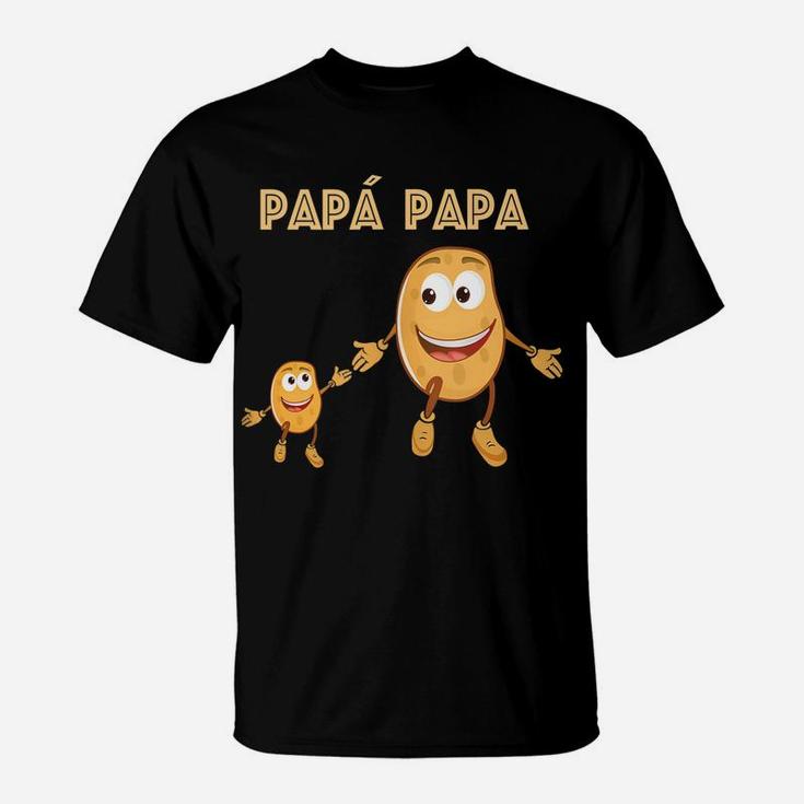 Mens Papa Potato Daddy Funny Pun Dad Father Gift Learning Spanish T-Shirt