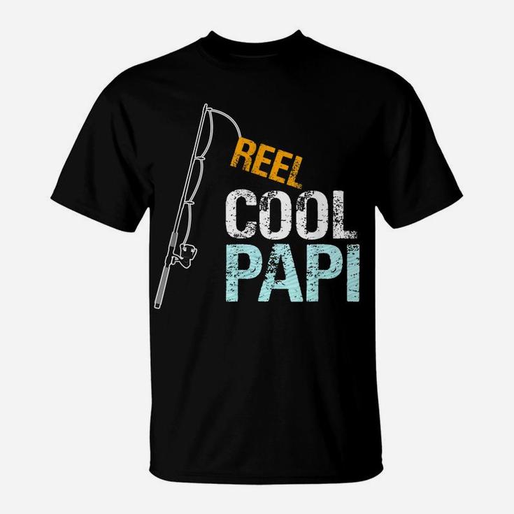 Mens Papi Gift From Granddaughter Grandson Reel Cool Papi T-Shirt