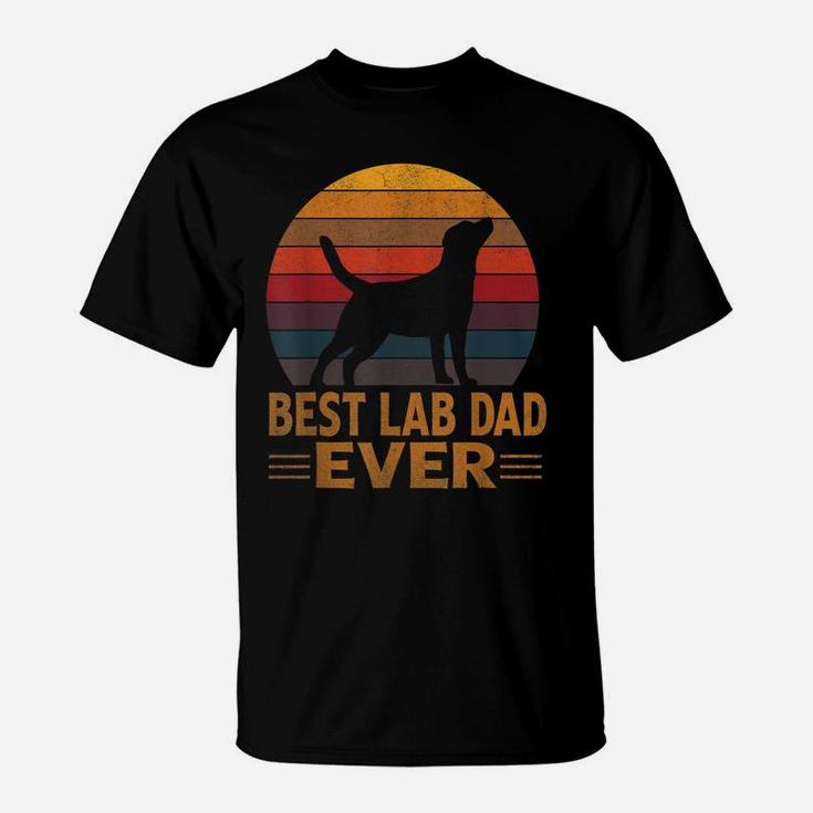 Mens Retro Labrador Dog Dad Shirt Golden Black Lab Father's Day T-Shirt