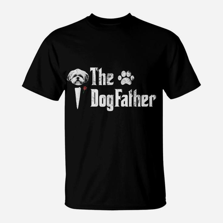 Mens Thes Dogfatherss Shih Tzu Dog Dad Tshirt Father's Day T-Shirt