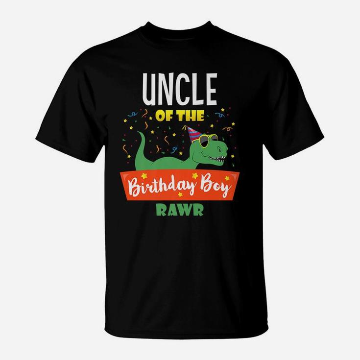 Mens Uncle Dinosaur Hilarious Birthday Boy Uncle Gifts Funny T-Shirt