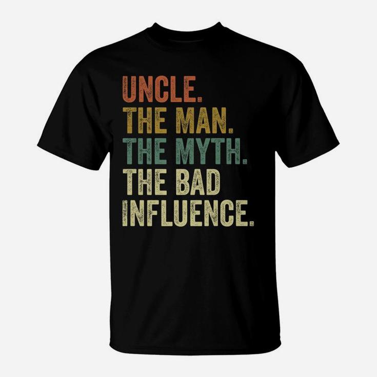 Mens Vintage Fun Uncle Man Myth Bad Influence Funny T-Shirt T-Shirt