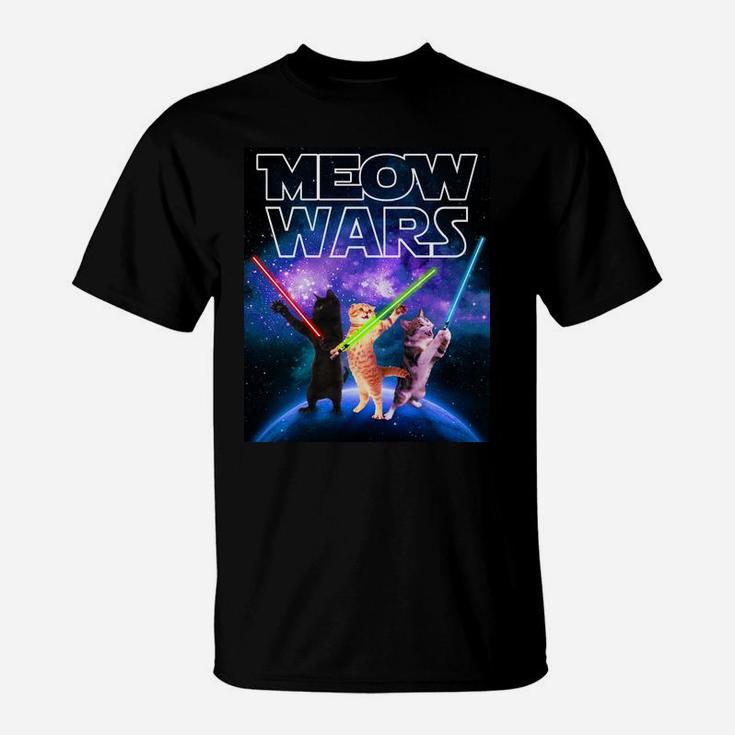 Meow Wars Cat Space Kitty Funny Gifts For Cats Lovers T-Shirt