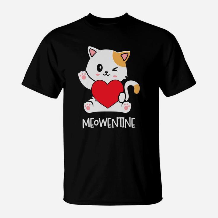 Meowentine Valentine Gift Cute Cat Kitten Happy Valentines Day T-Shirt