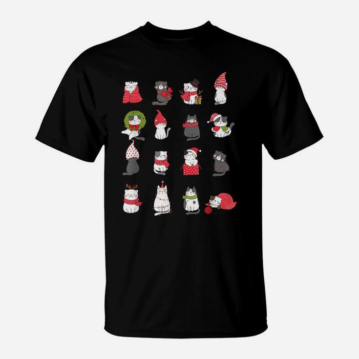 Meowy Cat Christmas Cute Santa Cats Lovers T-Shirt