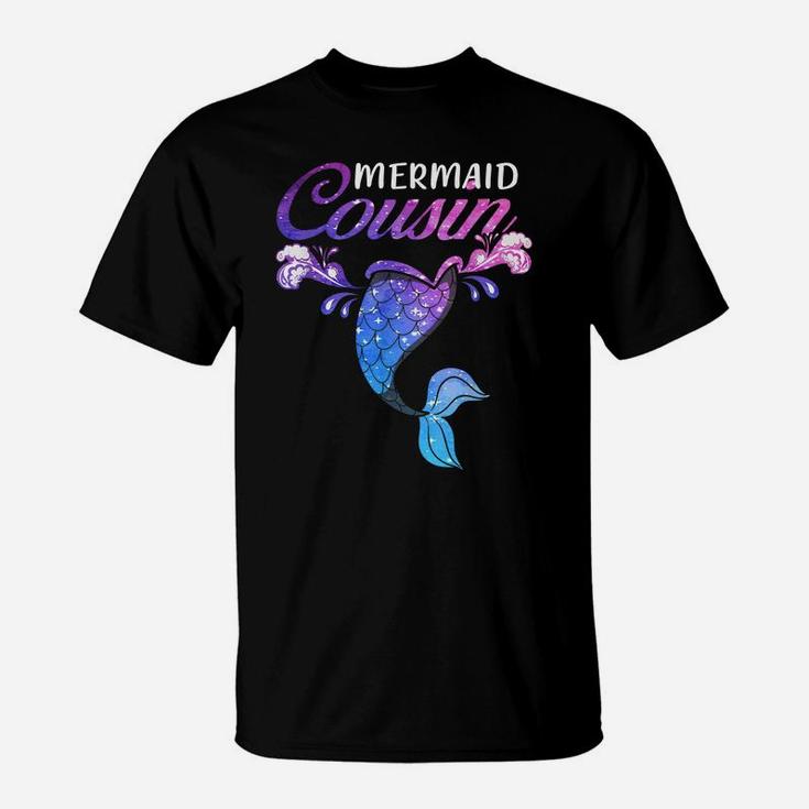 Mermaid Cousin Mermaid Birthday Party Family T-Shirt