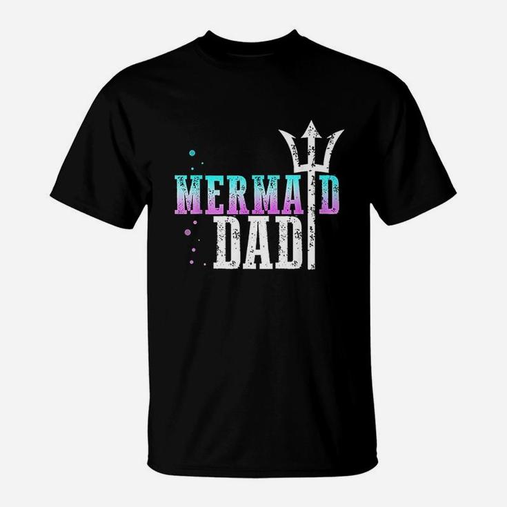 Mermaid Dad Cool Merdad New Mer Dad Brother Daughter T-Shirt