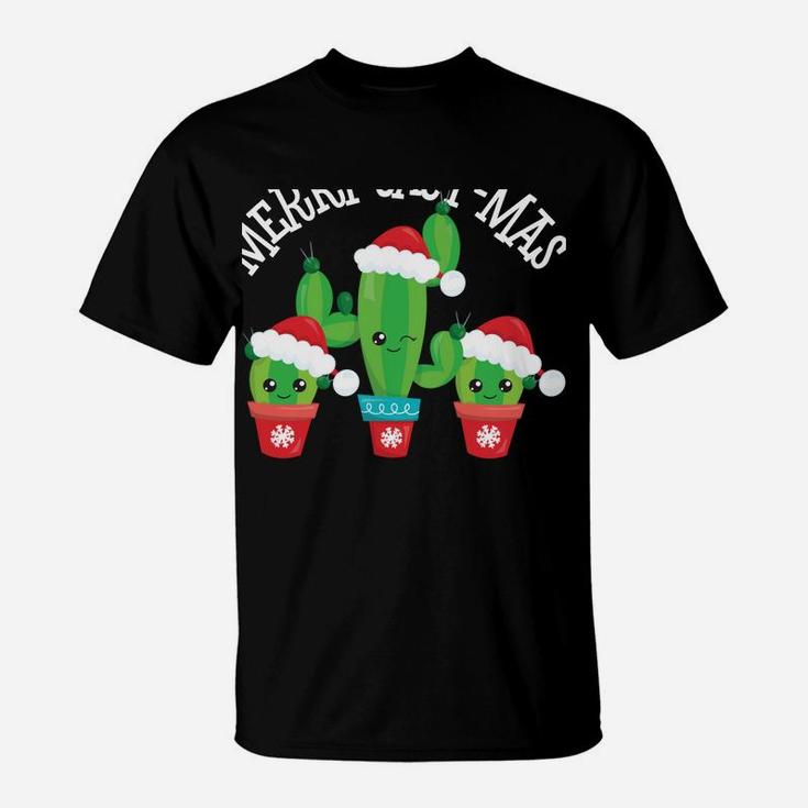 Merry Cact-Mas | Funny Kawaii Christmas Cactus Sweatshirt T-Shirt