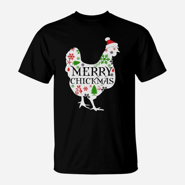 Merry Chickmas Santa Hat Chicken Lovers Christmas Gift Sweatshirt T-Shirt
