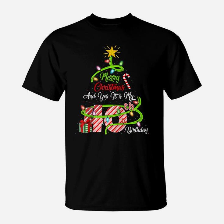 Merry Christmas And Yes It's My 40Th Birthday Christmas Tree Raglan Baseball Tee T-Shirt