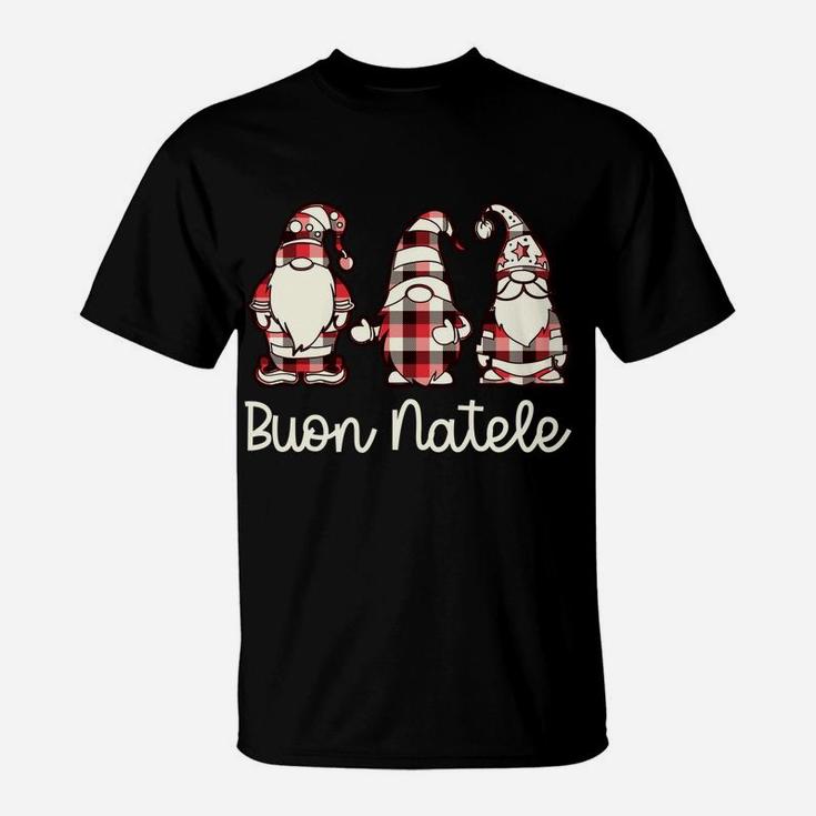 Merry Christmas In Italian | Plaid Gnome Buon Natale Sweatshirt T-Shirt