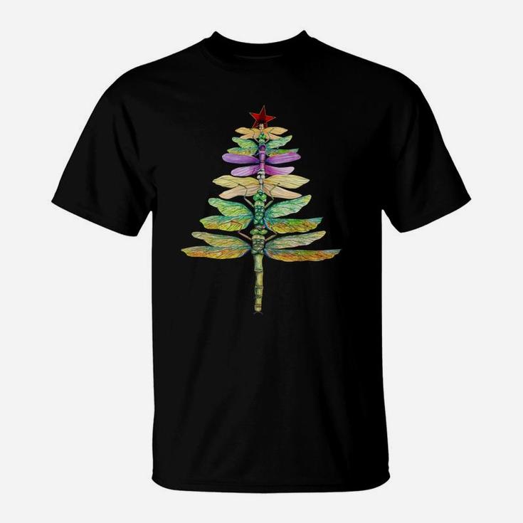 Merry Christmas Insect Lover Xmas Dragonfly Christmas Tree Sweatshirt T-Shirt