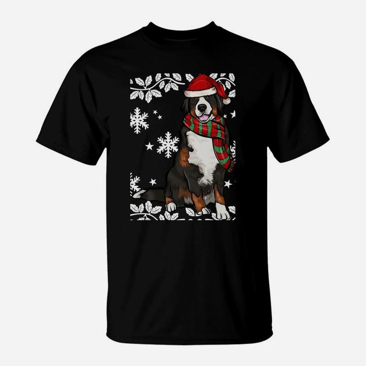 Merry Christmas Ornament Bernese Mountain Dog Xmas Santa Sweatshirt T-Shirt