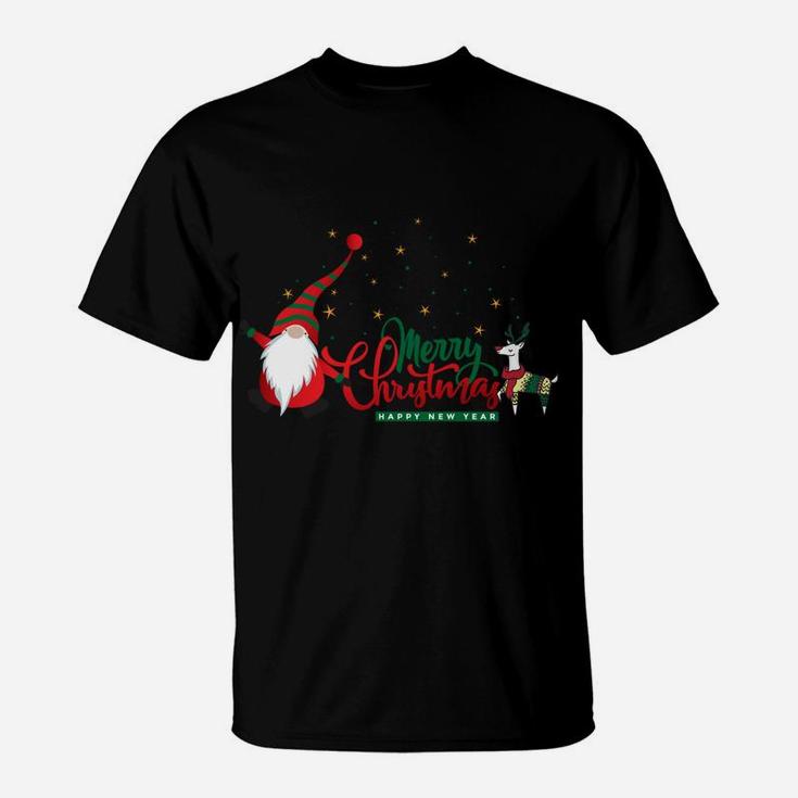 Merry Christmas Outfit Gift Cute Santa Claus Elf Reindeer Sweatshirt T-Shirt