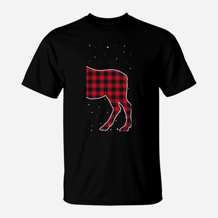 Merry Christmas Red Plaid Buffalo Moose Couples Matching Sweatshirt T-Shirt