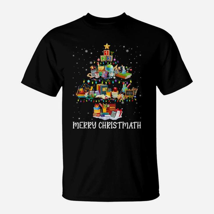 Merry Christmath Tree Math Christmas Funny For Math Teachers T-Shirt
