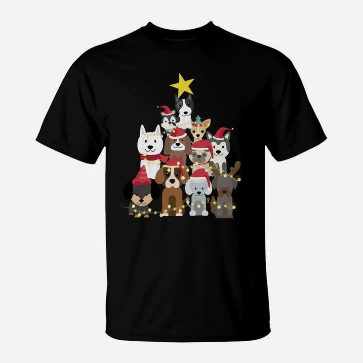 Merry Dogmas Cute Dog Xmas Christmas Tree Sweatshirt T-Shirt