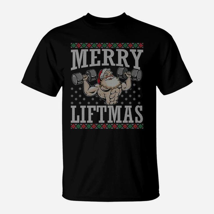 Merry Liftmas Funny Fitness Weight Lifting Workout Gym Gift T-Shirt