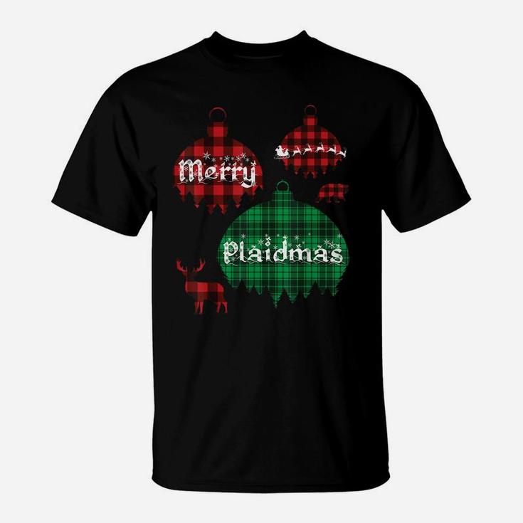 Merry Plaidmas Funny Christmas Plaid Pajamas Gift T-Shirt