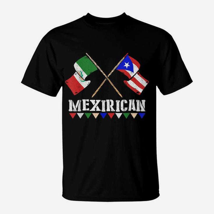 Mexirican Design, Puerto Rican Flag Gift, Cinco De Mayo T-Shirt