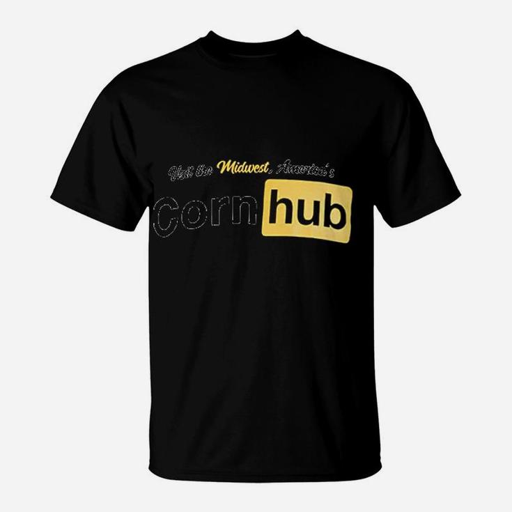 Midwest Americas Cornhub  Funny Corn Hub Bachelor Party Inappropriate T-Shirt