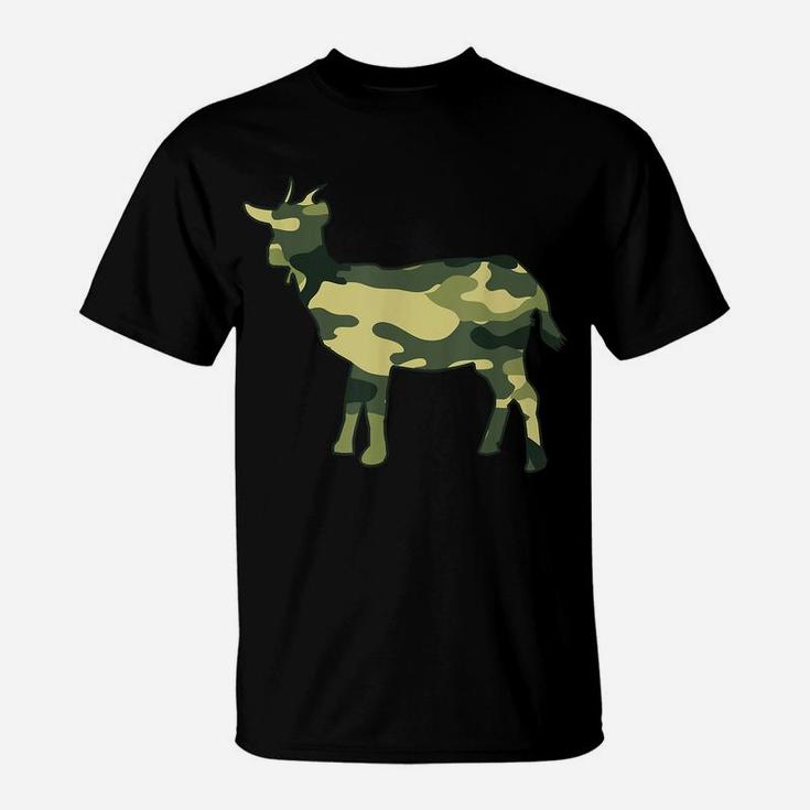 Military Goat Camo Men Print Us Sheep Kid Nanny Veteran Gift T-Shirt