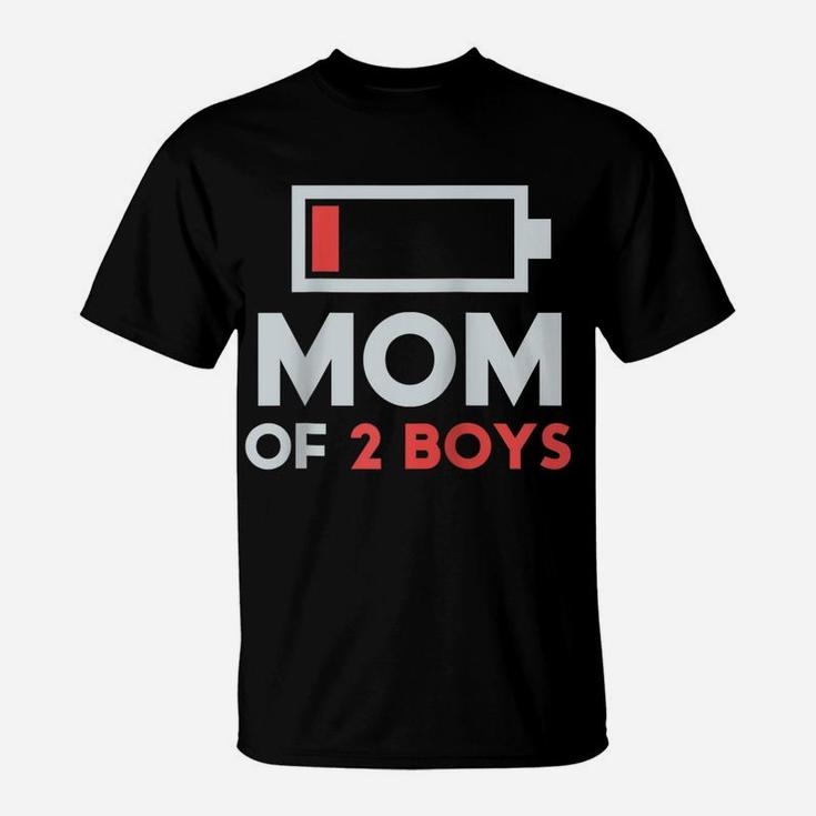Mom Of 2 Boys Shirt Gift From Son Mothers Day Birthday Women Raglan Baseball Tee T-Shirt